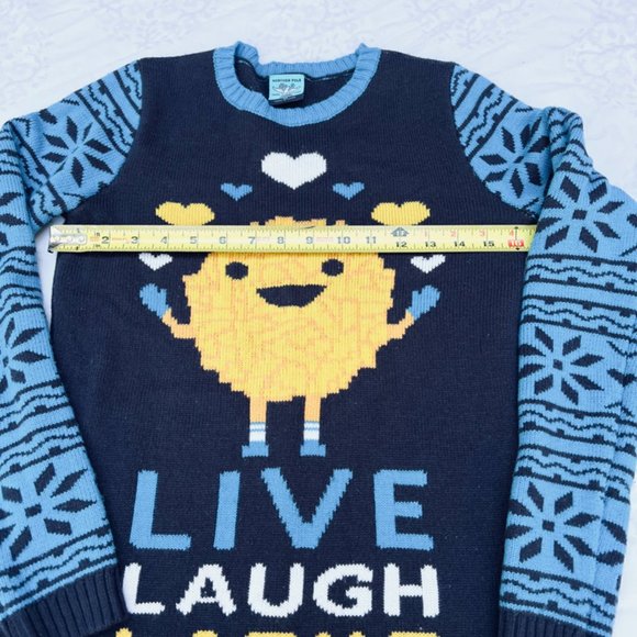 Snowflake Latke Happy Face Sweater Swedish Norwegian Nordic Fun! - Picture 3 of 6